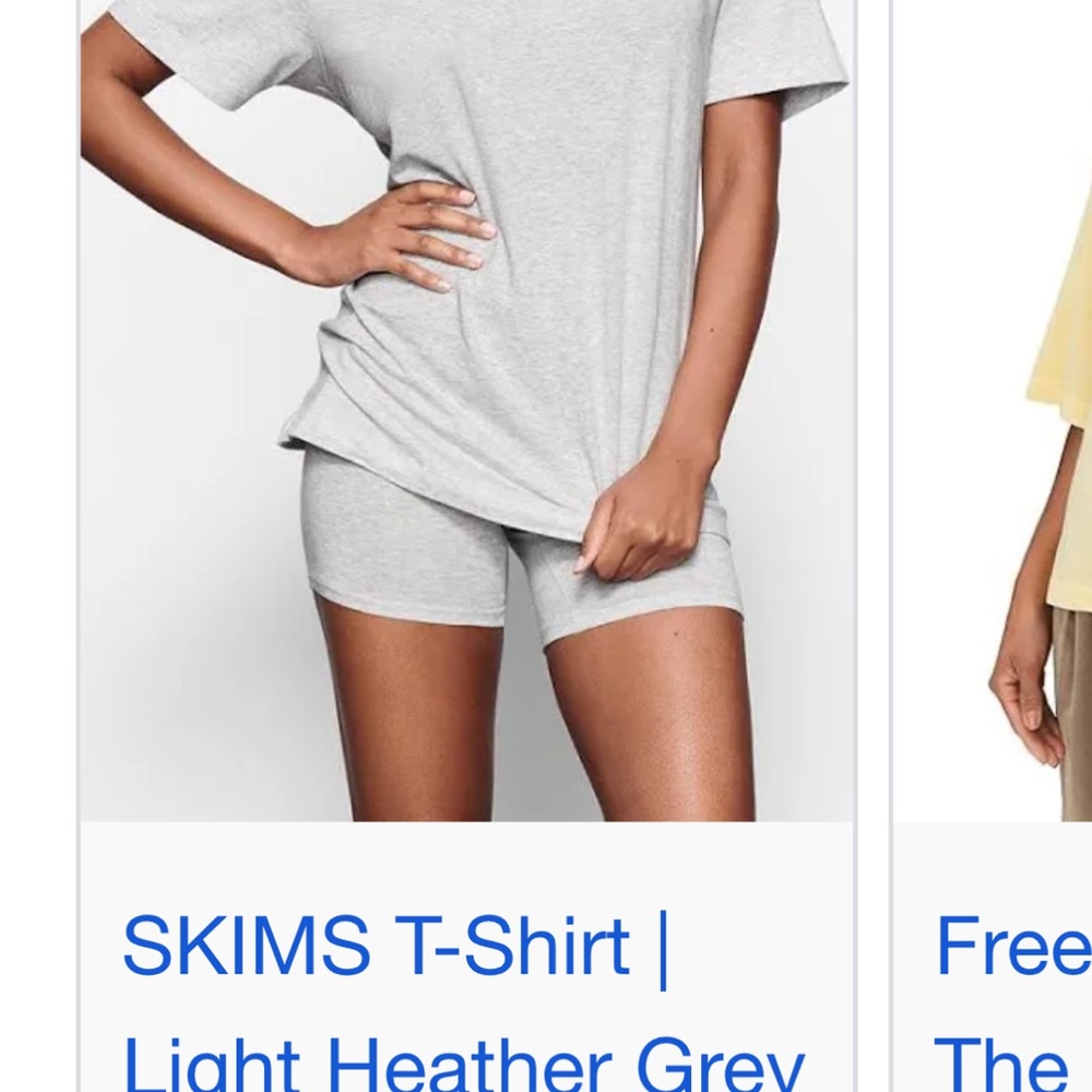 SKIMS Heather Grey Casual T-Shirt